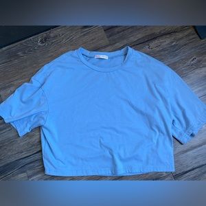 Light blue crop top